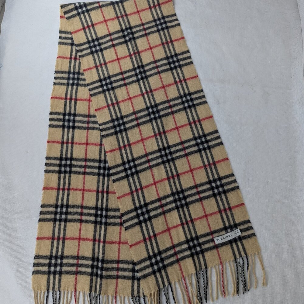 BURBERRY Cashmere Plaid Check Scarf – Beige Nova – SHIP TODAY – MUST SEE